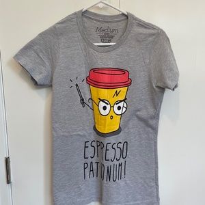 NWOT Harry Potter Humorous T-Shirt - Espresso Patronum - Size M